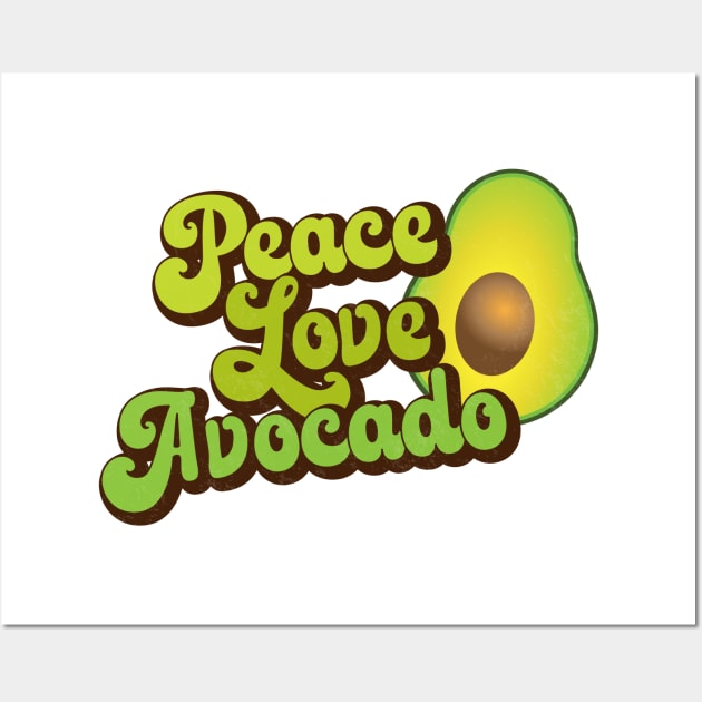 Peace Love Avocado Wall Art by Jitterfly